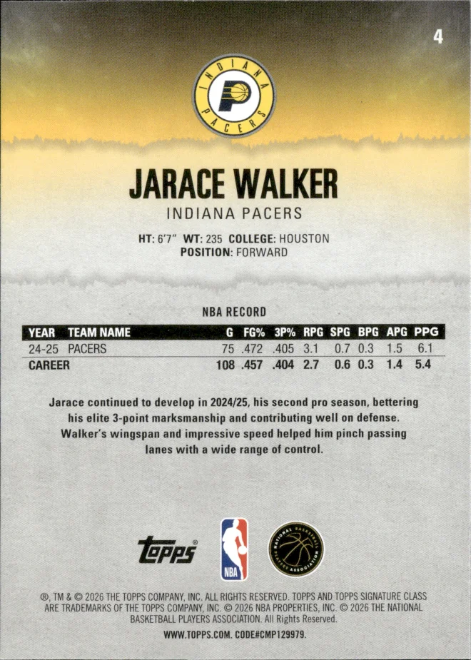 Jarace Walker card back