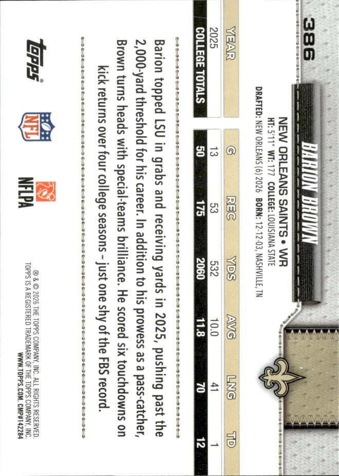 Barion Brown card back
