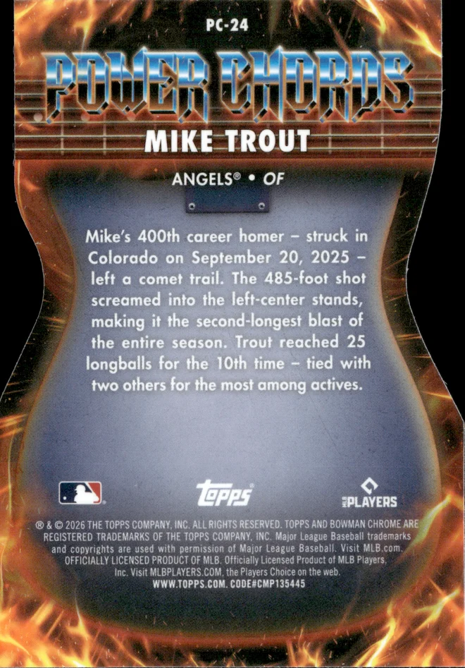 Mike Trout card back