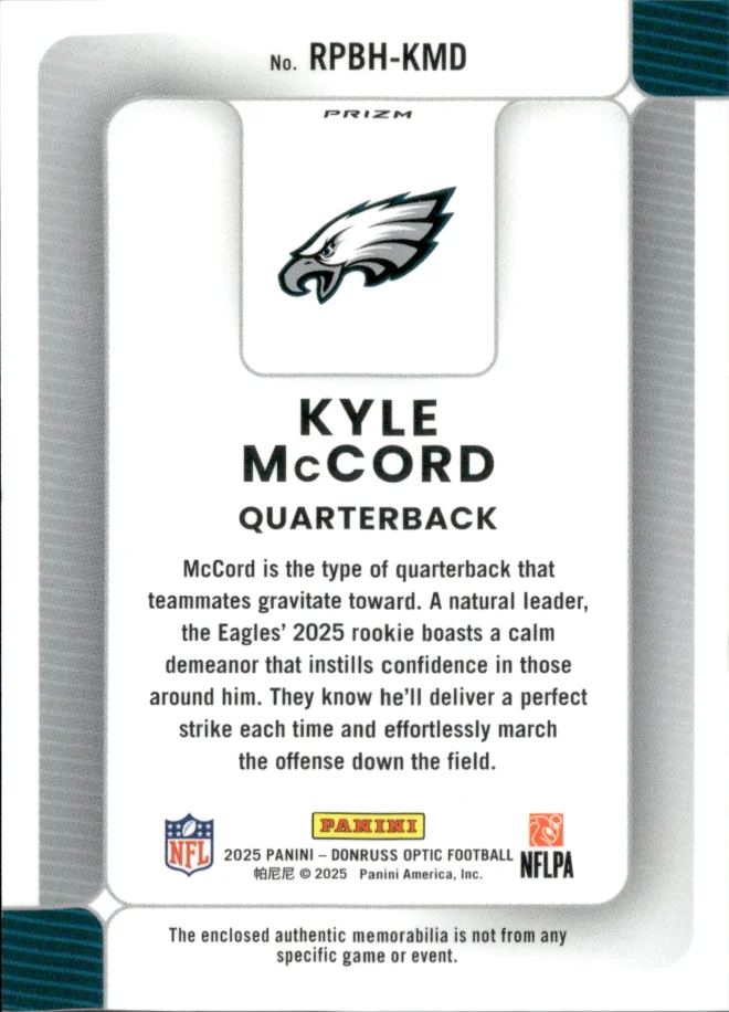 Kyle McCord card back
