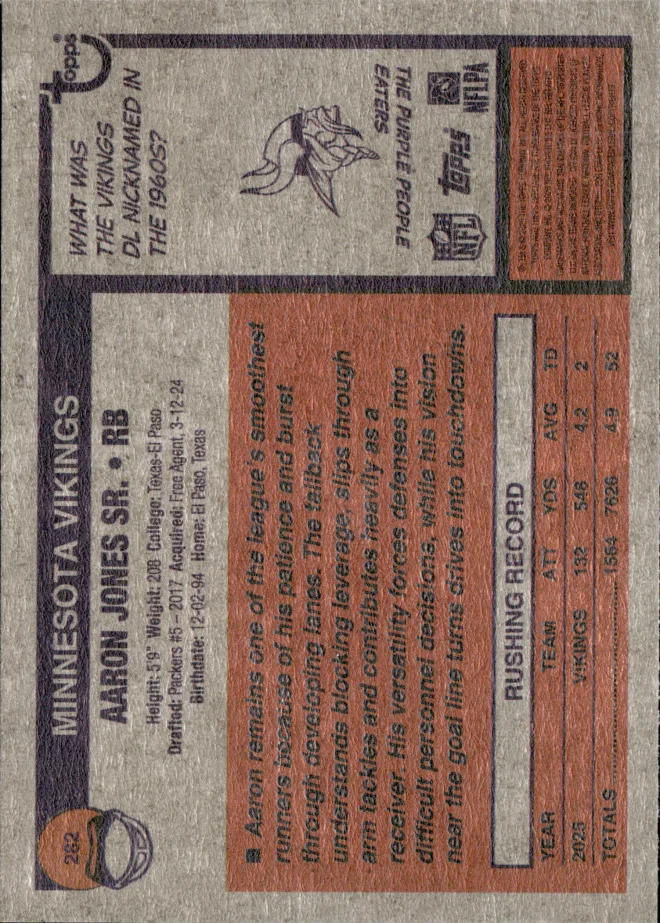 Aaron Jones Sr. card back