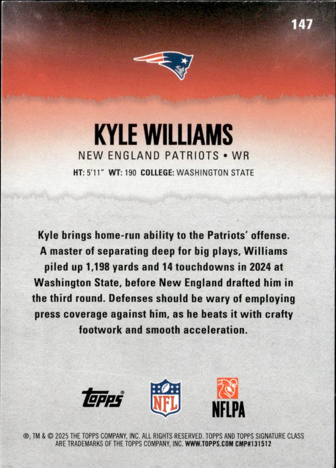 Kyle Williams card back