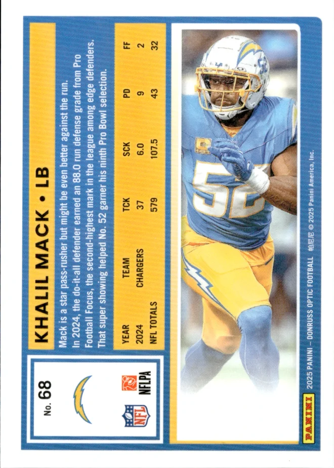 Khalil Mack card back