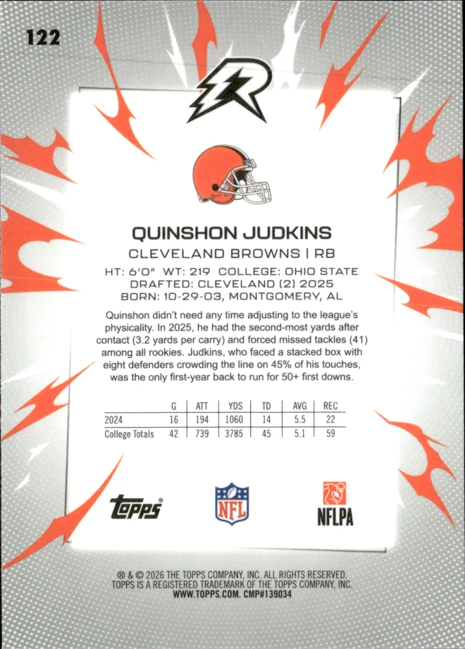 Quinshon Judkins card back