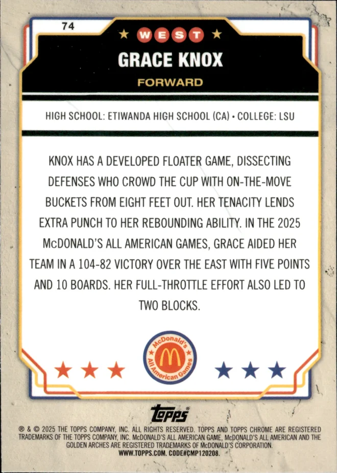 Grace Knox card back