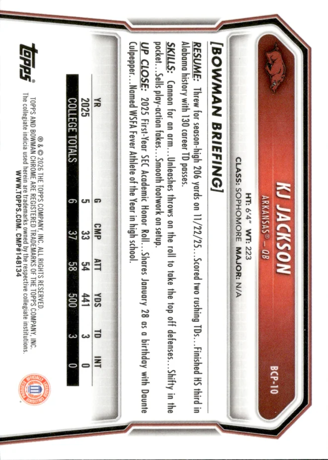 KJ Jackson card back