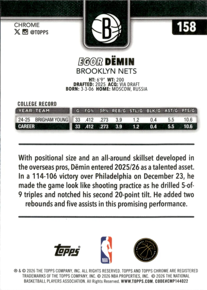 Egor Dëmin card back