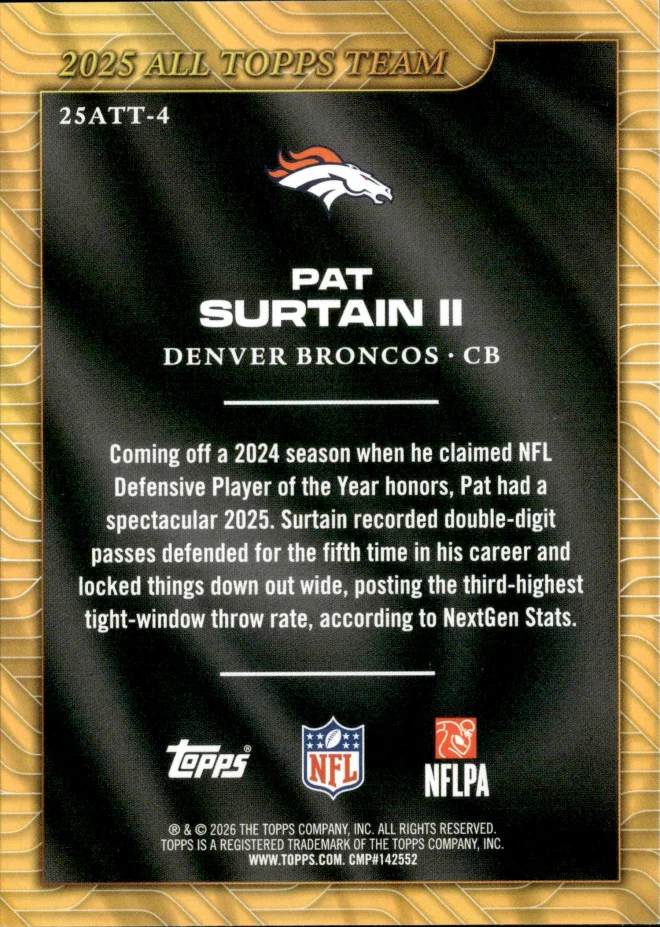 Pat Surtain II card back