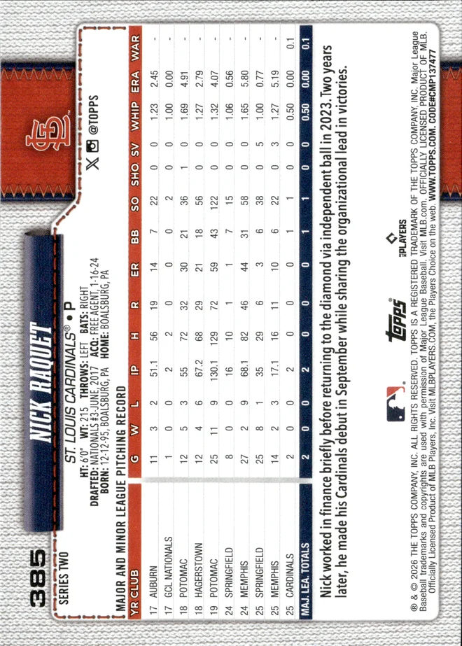 Nick Raquet card back