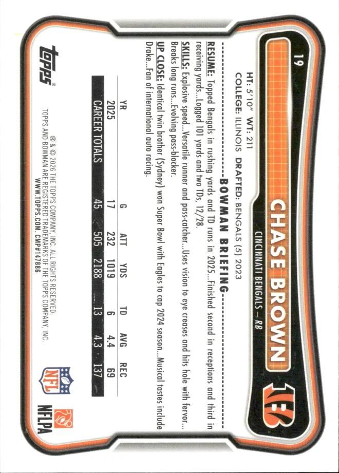 Chase Brown card back