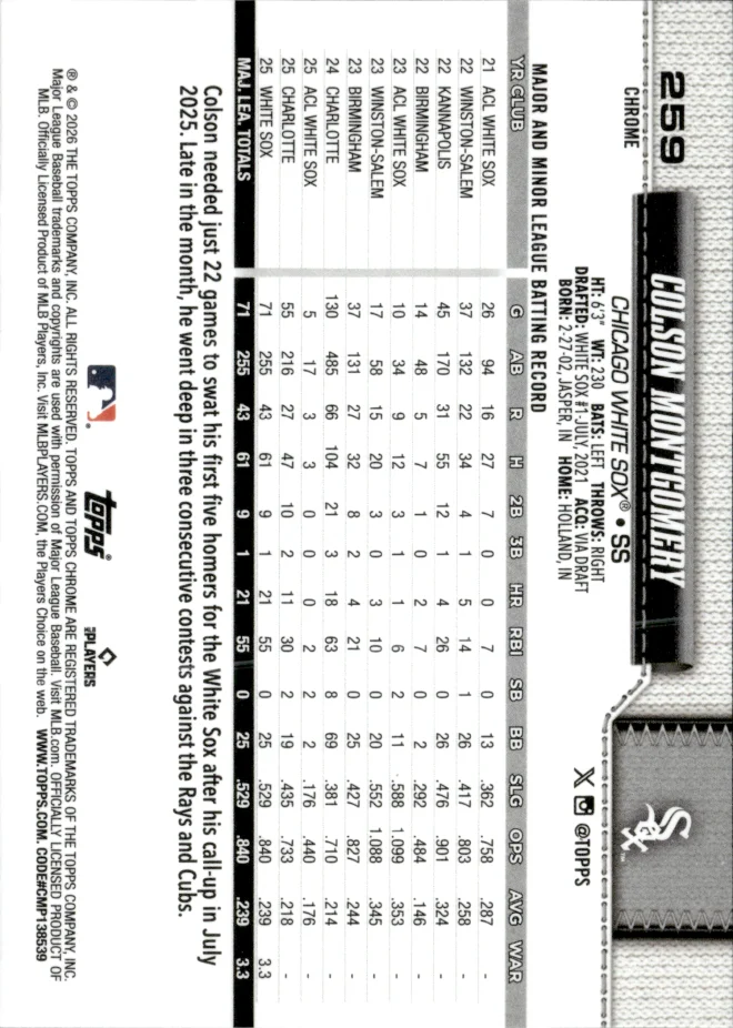 Colson Montgomery card back