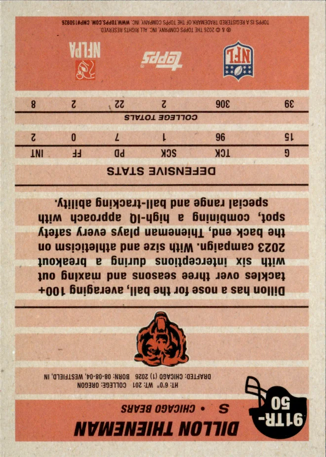 Dillon Thieneman card back