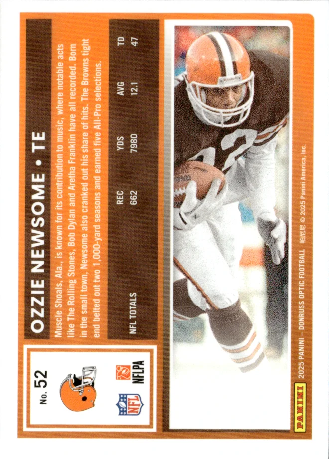 Ozzie Newsome card back