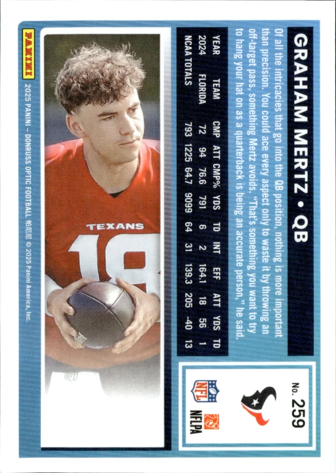 Graham Mertz card back
