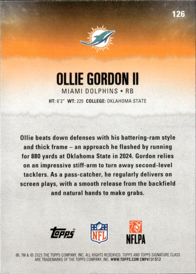 Ollie Gordon II card back