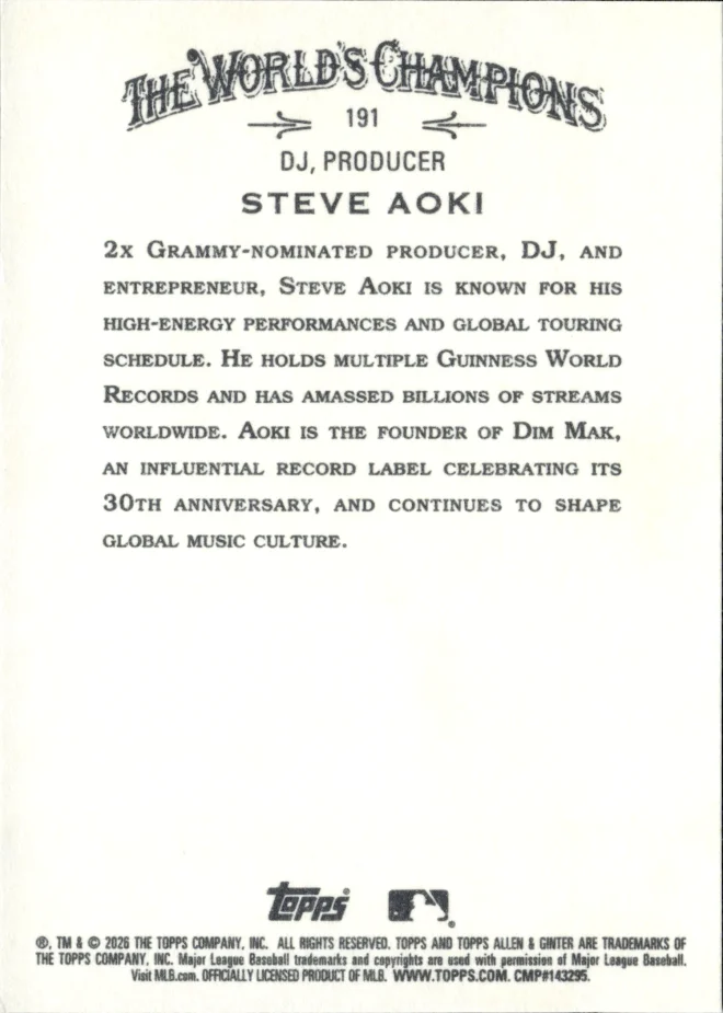 Steve Aoki card back