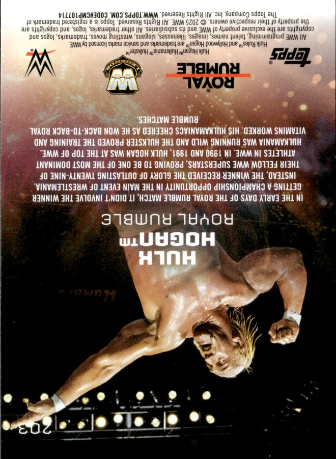 Hulk Hogan card back