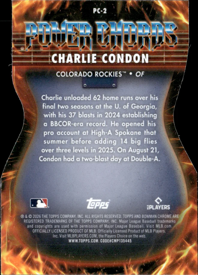 Charlie Condon card back
