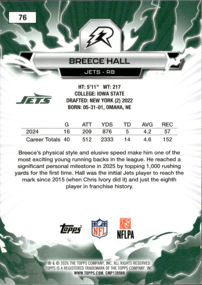 Breece Hall card back