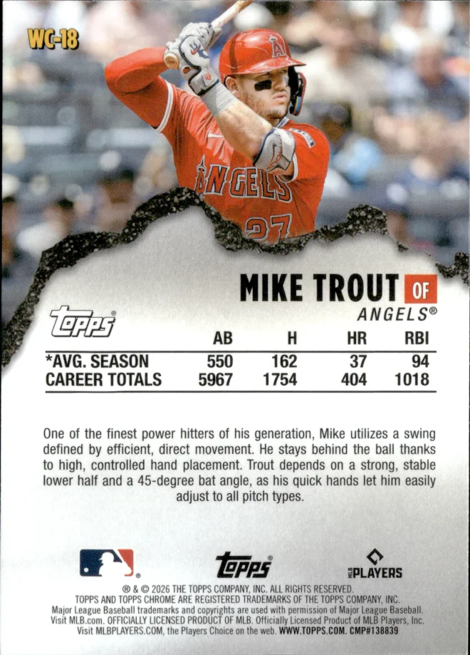 Mike Trout card back