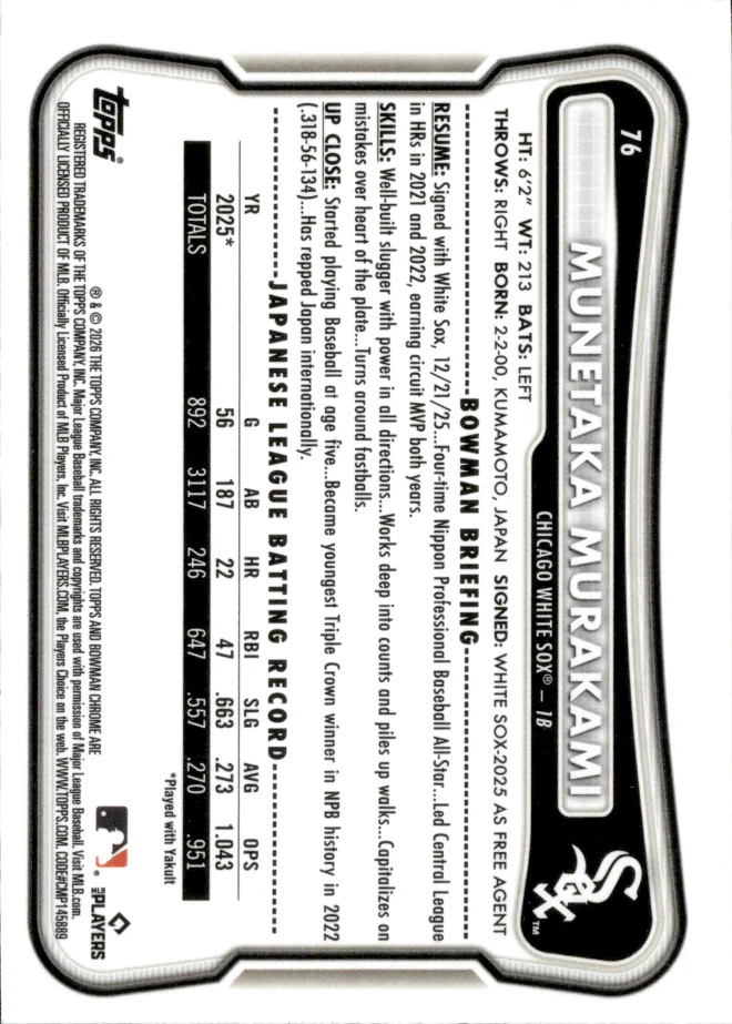Munetaka Murakami card back