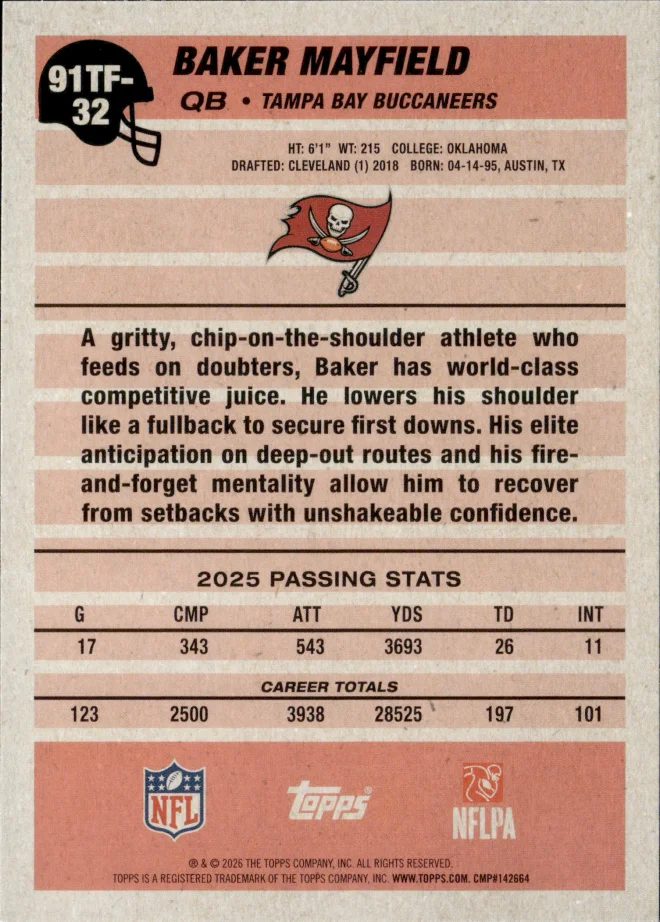 Baker Mayfield card back