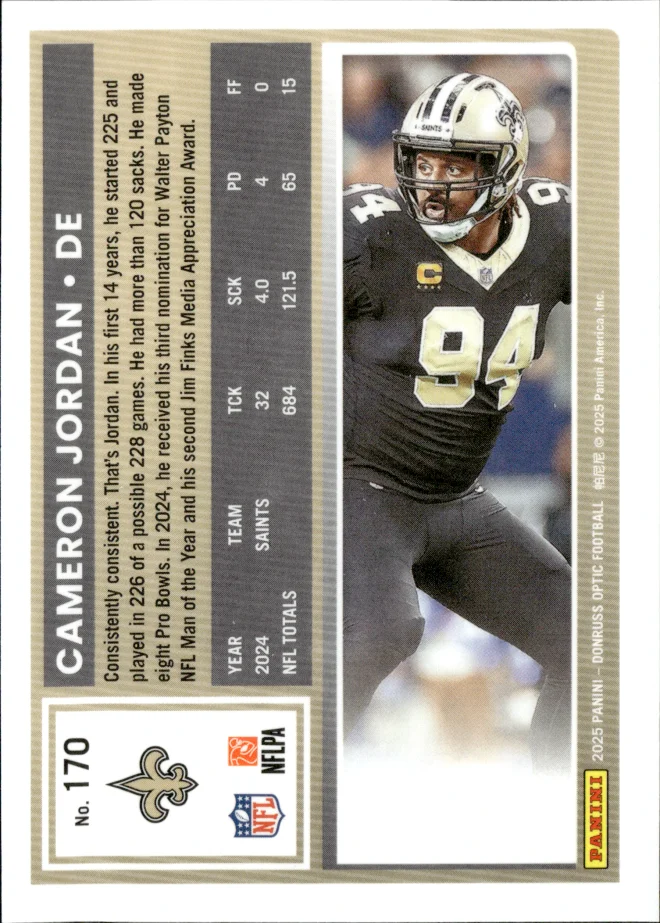Cameron Jordan card back