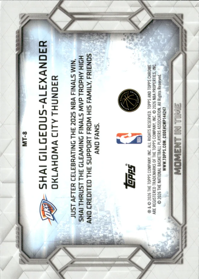 Shai Gilgeous-Alexander card back
