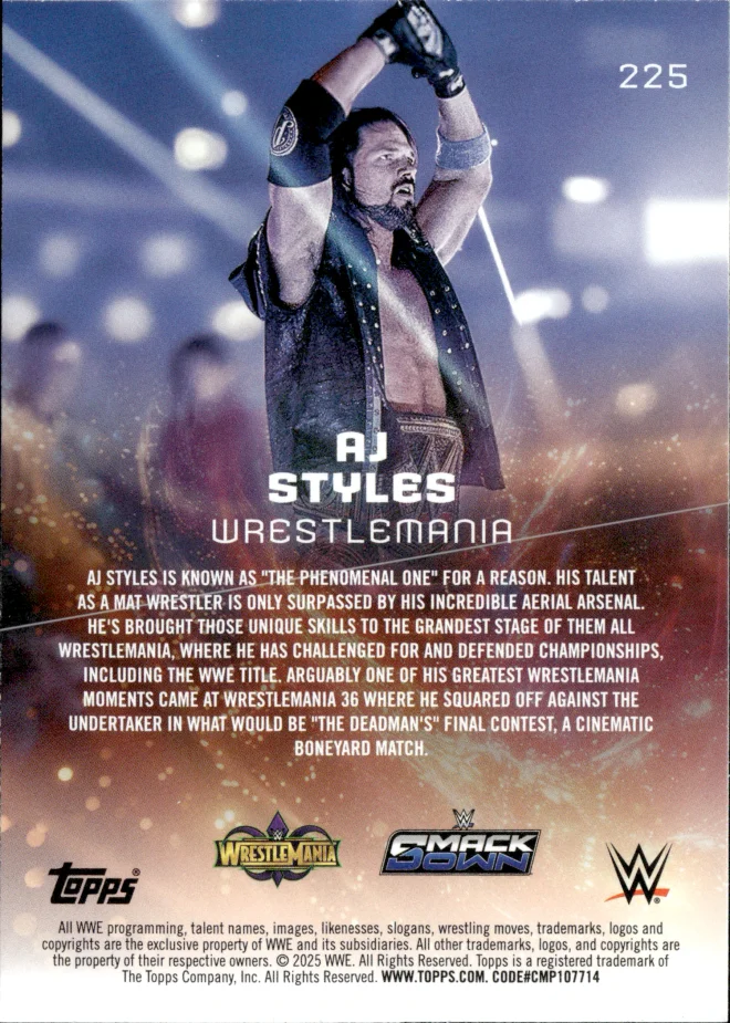 AJ Styles card back
