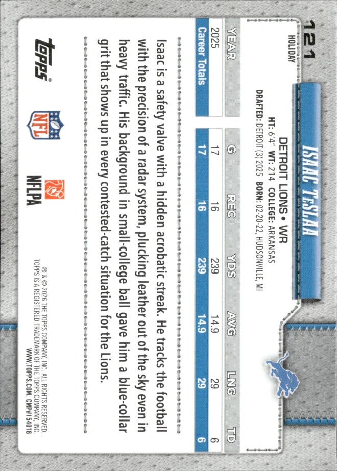 Isaac TeSlaa card back