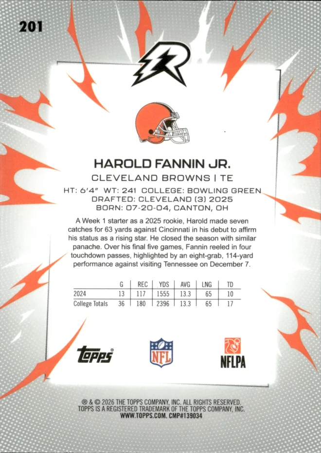 Harold Fannin Jr. card back