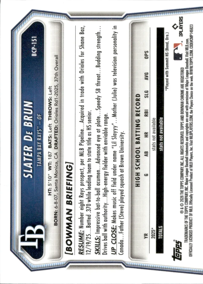 Slater De Brun card back