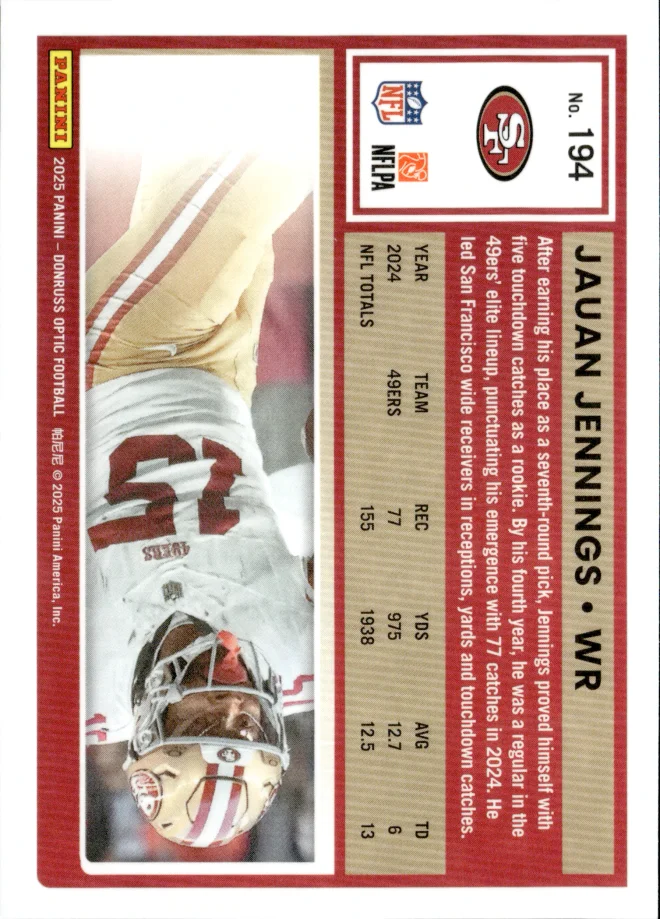 Jauan Jennings card back