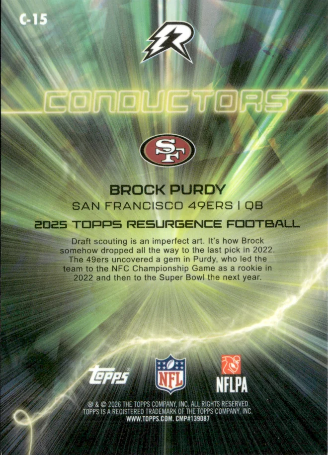 Brock Purdy card back