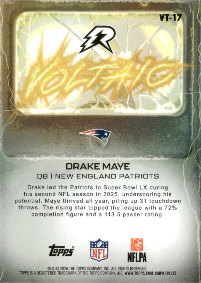 Drake Maye card back