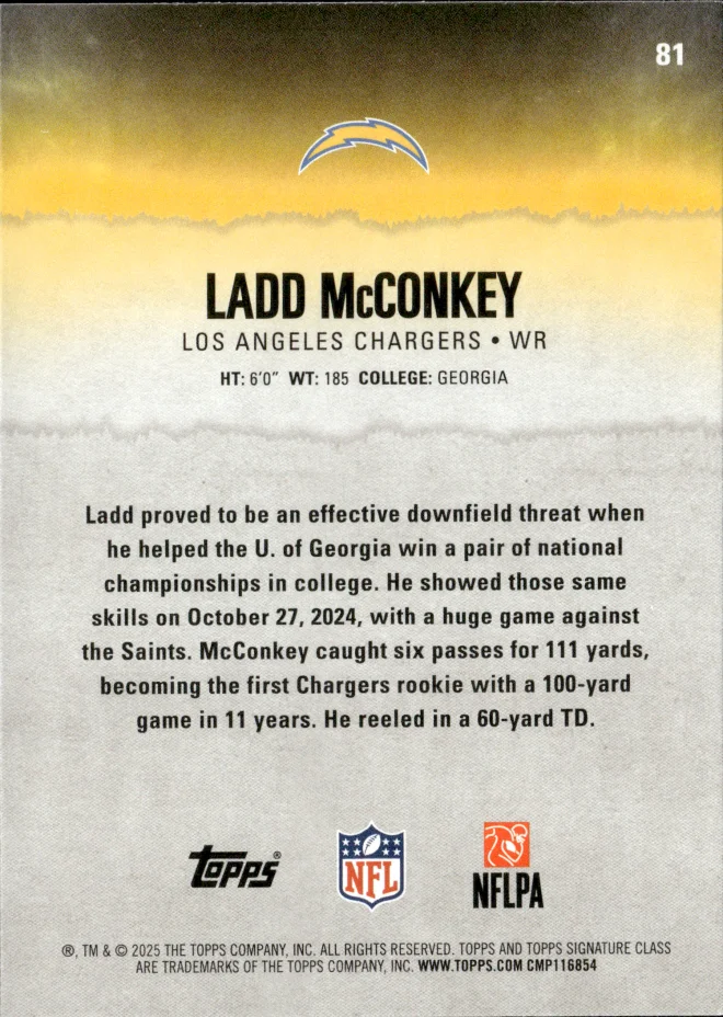 Ladd McConkey card back