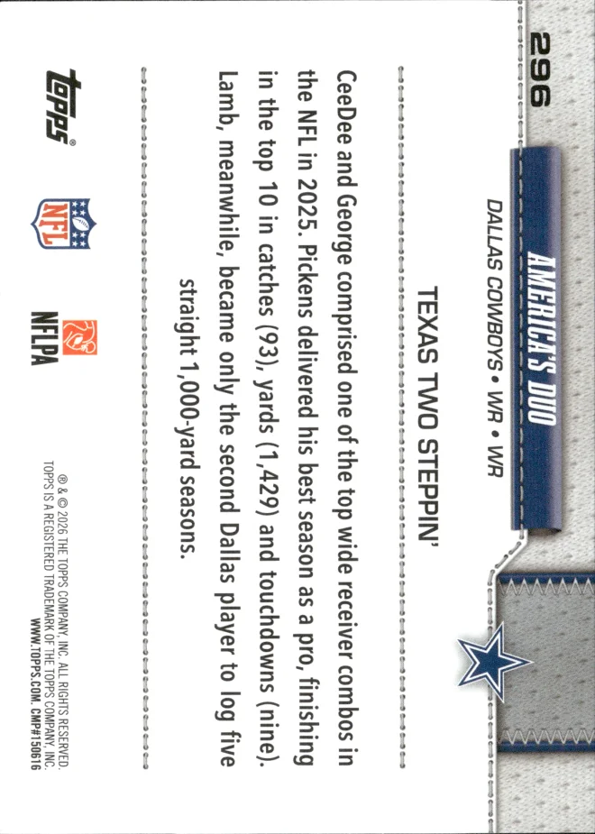CeeDee Lamb / George Pickens card back