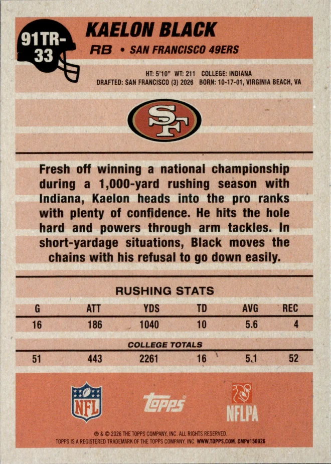 Kaelon Black card back
