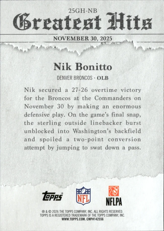 Nik Bonitto card back