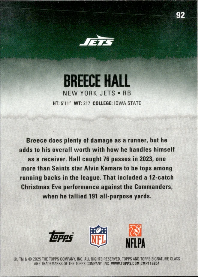 Breece Hall card back