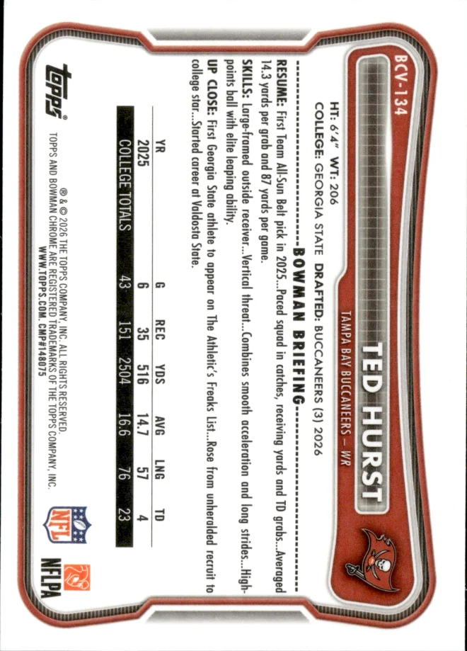Ted Hurst card back