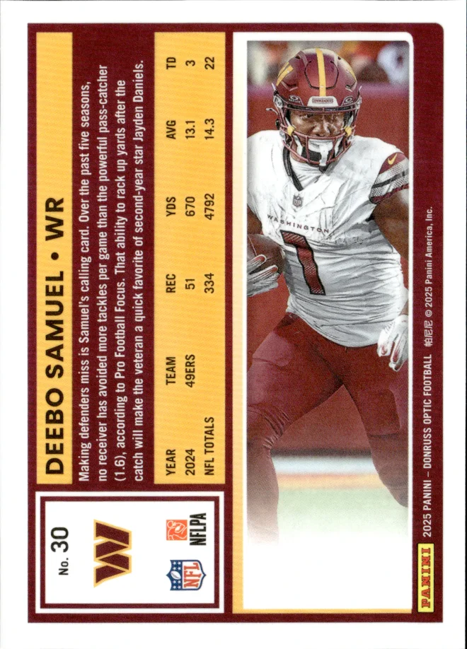 Deebo Samuel card back