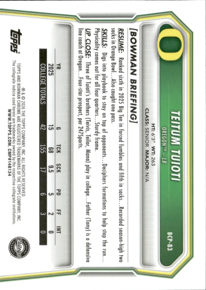 Teitum Tuioti card back