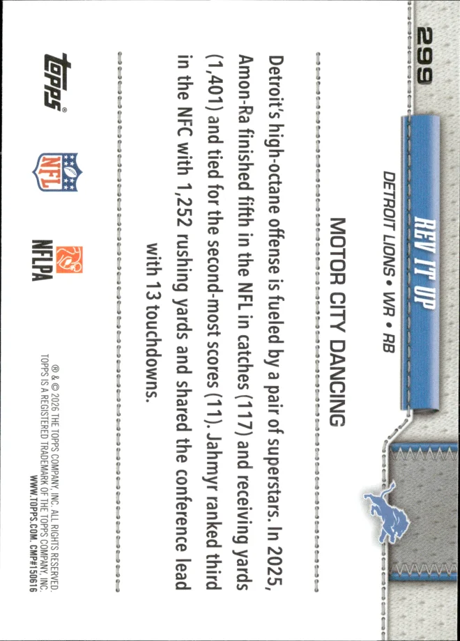Amon-Ra St. Brown / Jahmyr Gibbs card back