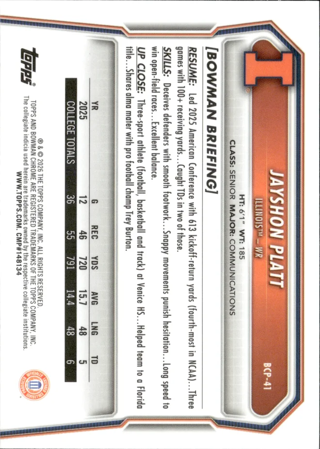 Jayshon Platt card back