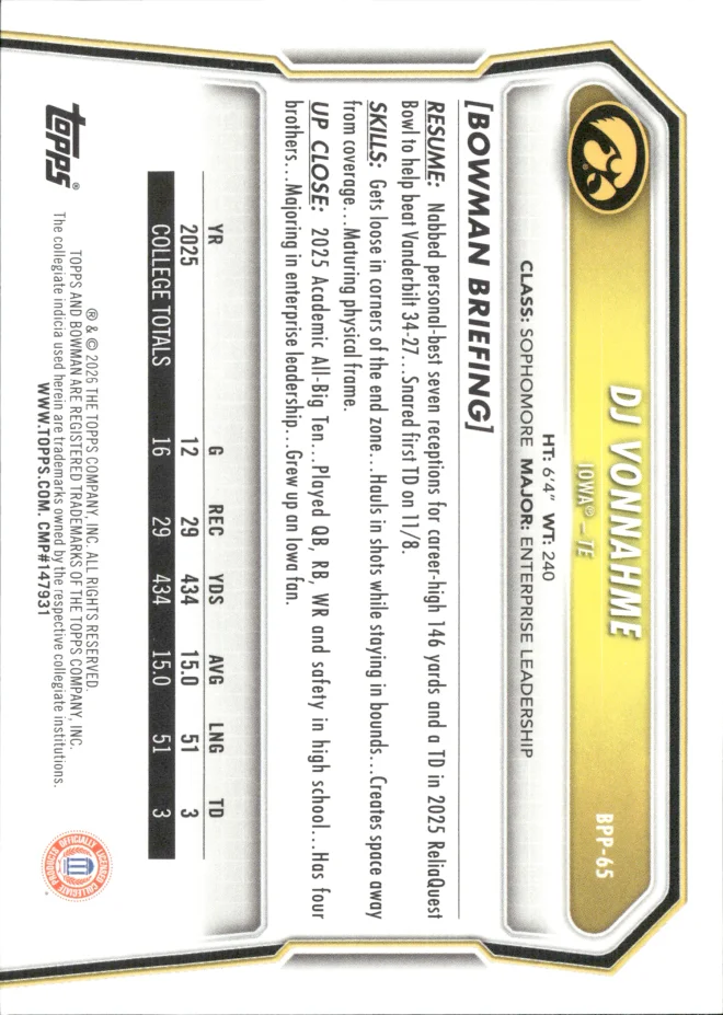 DJ Vonnahme card back