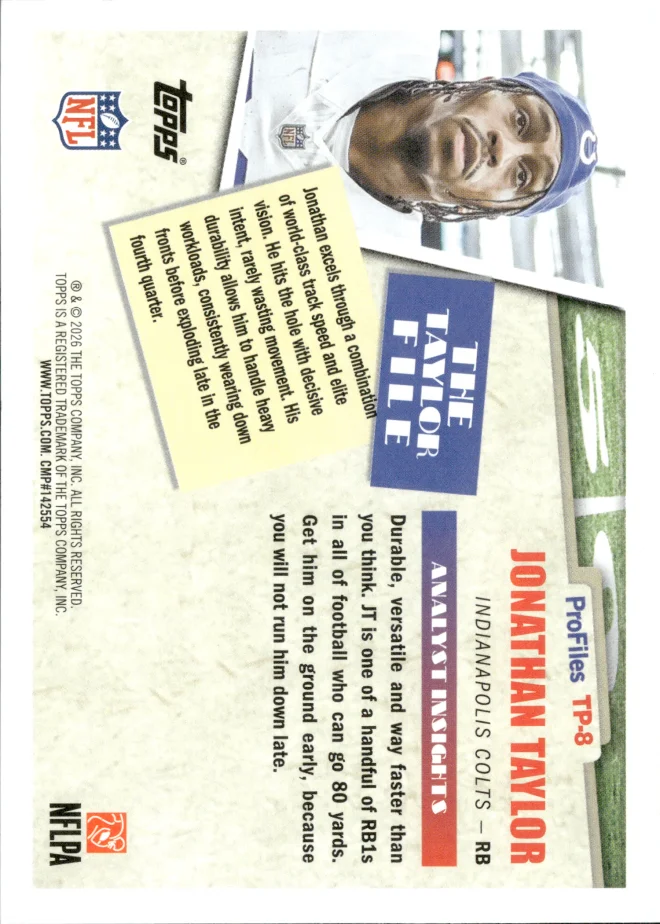 Jonathan Taylor card back