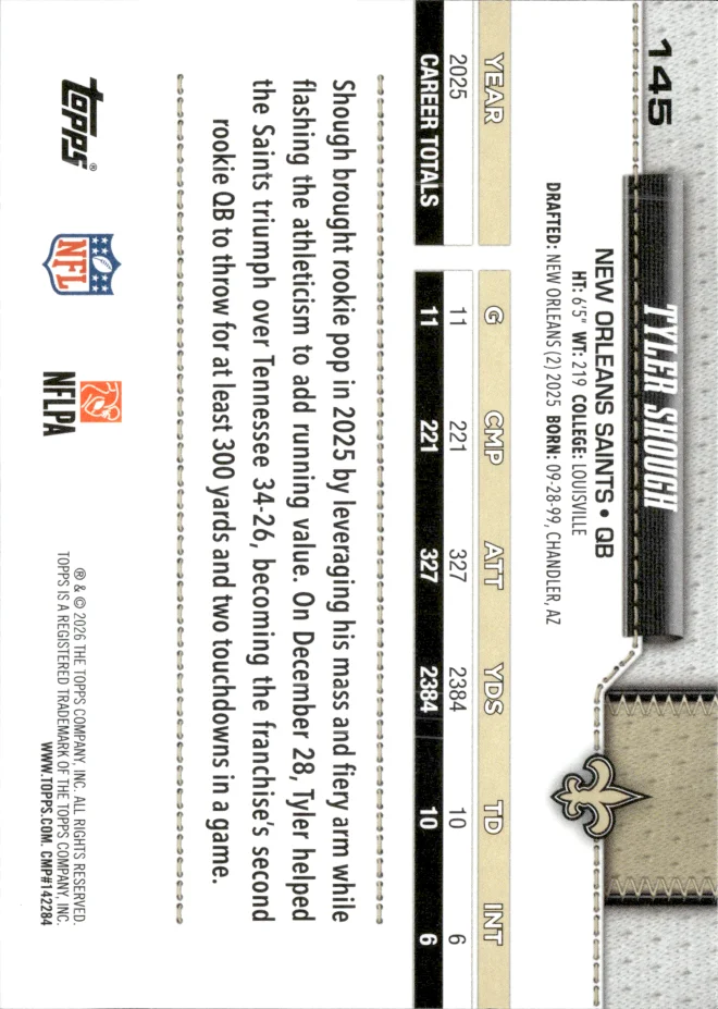 Tyler Shough card back