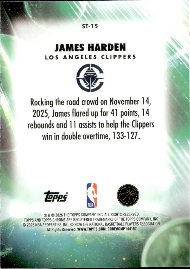 James Harden card back