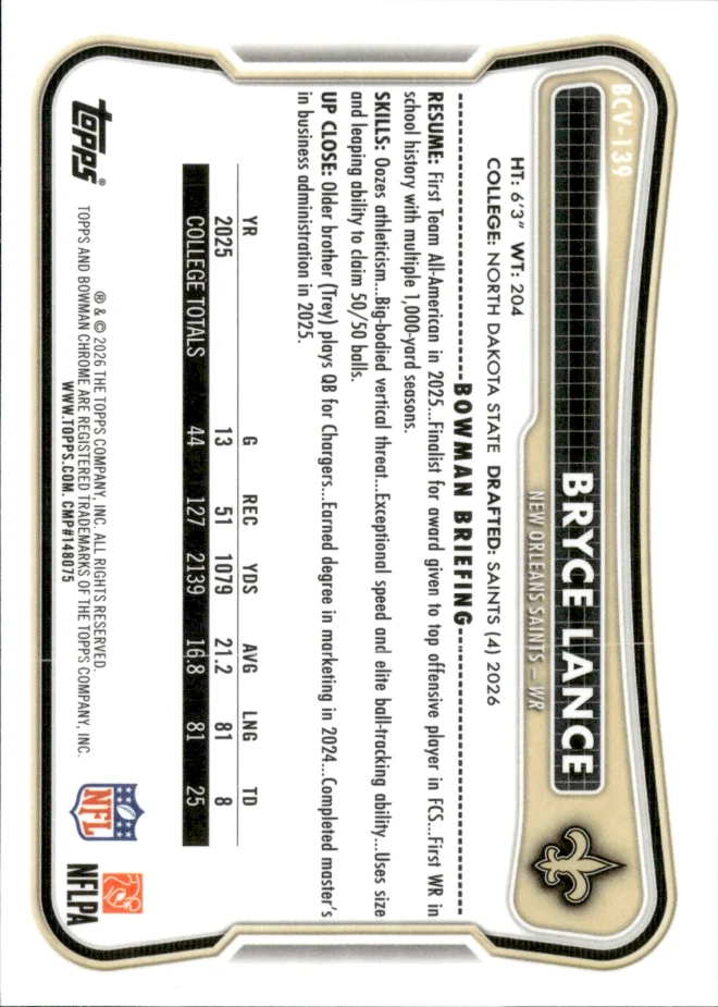 Bryce Lance card back